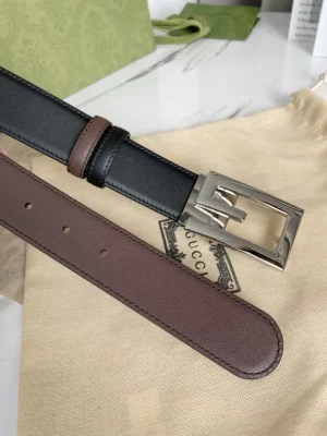 GG REVERSIBLE BELT WITH SQUARE G BUCKLE - B0185