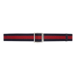 GUCCI WEB BELT WITH RECTANGULAR BUCKLE IN BLUE - B0187